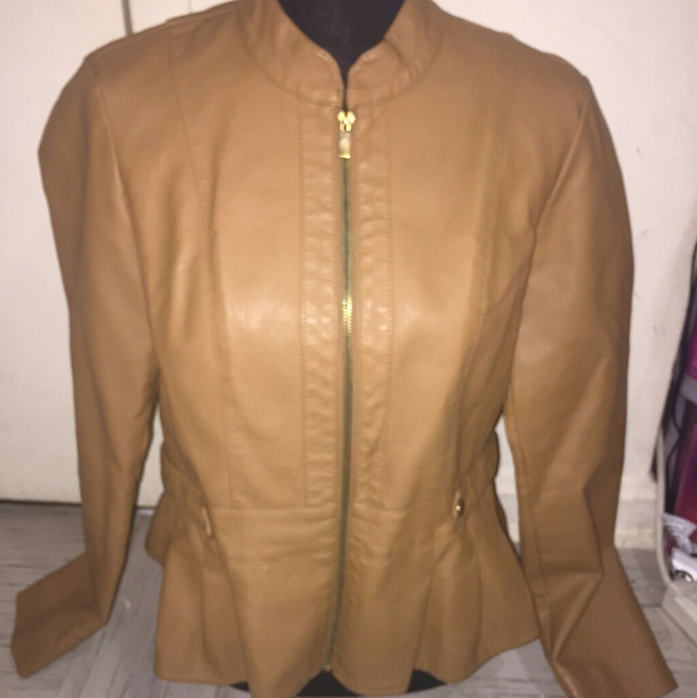 BACCINI LEATHER FLARED JACKET